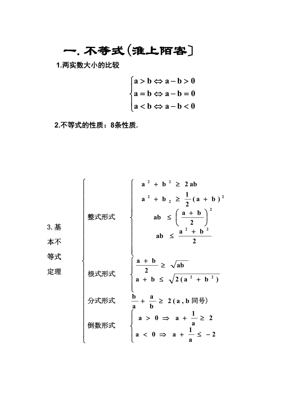 高中数学人教版必修五不等式知识点最完全炼总结.docx_第1页