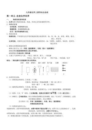 初三化学知识点总结集合.docx