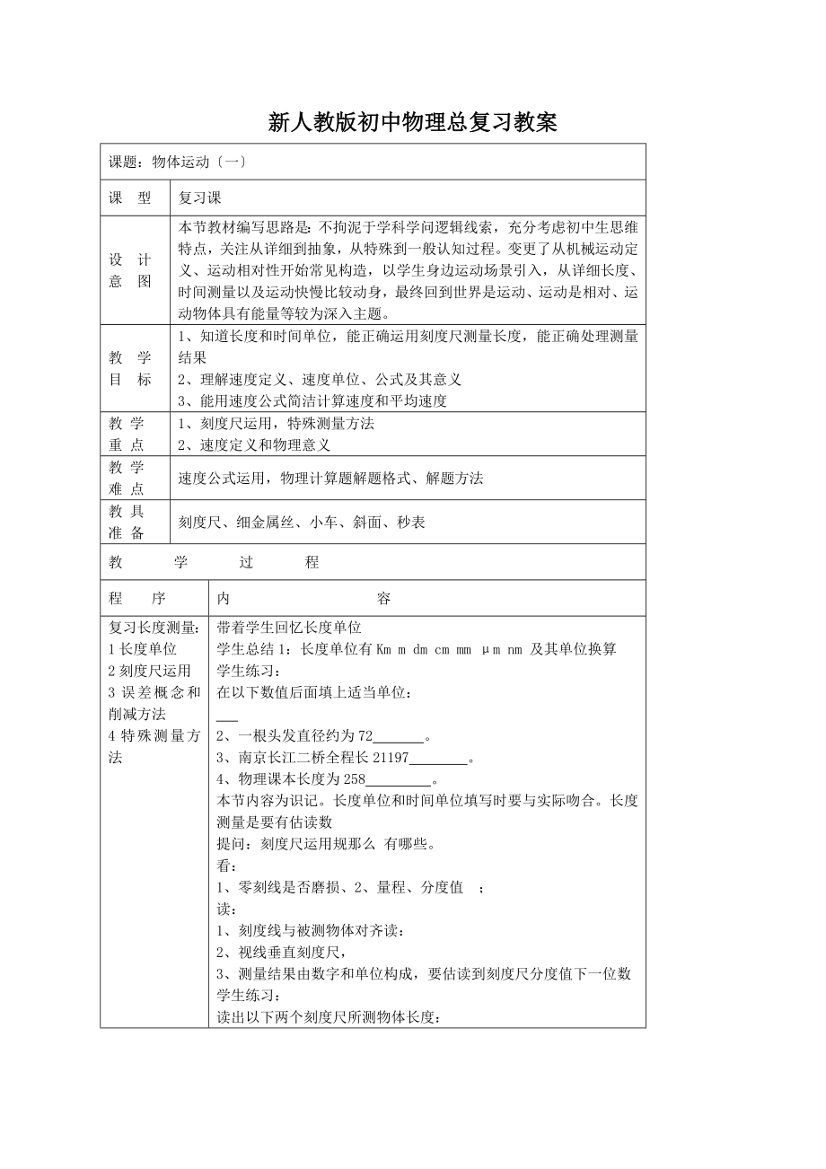 新人教版初中物理总复习专题教案.docx_第1页