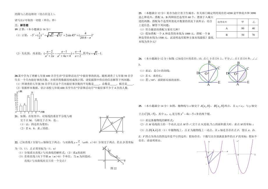 绵阳南山中学实验学校自主招生考试数学试题及答案.docx_第2页