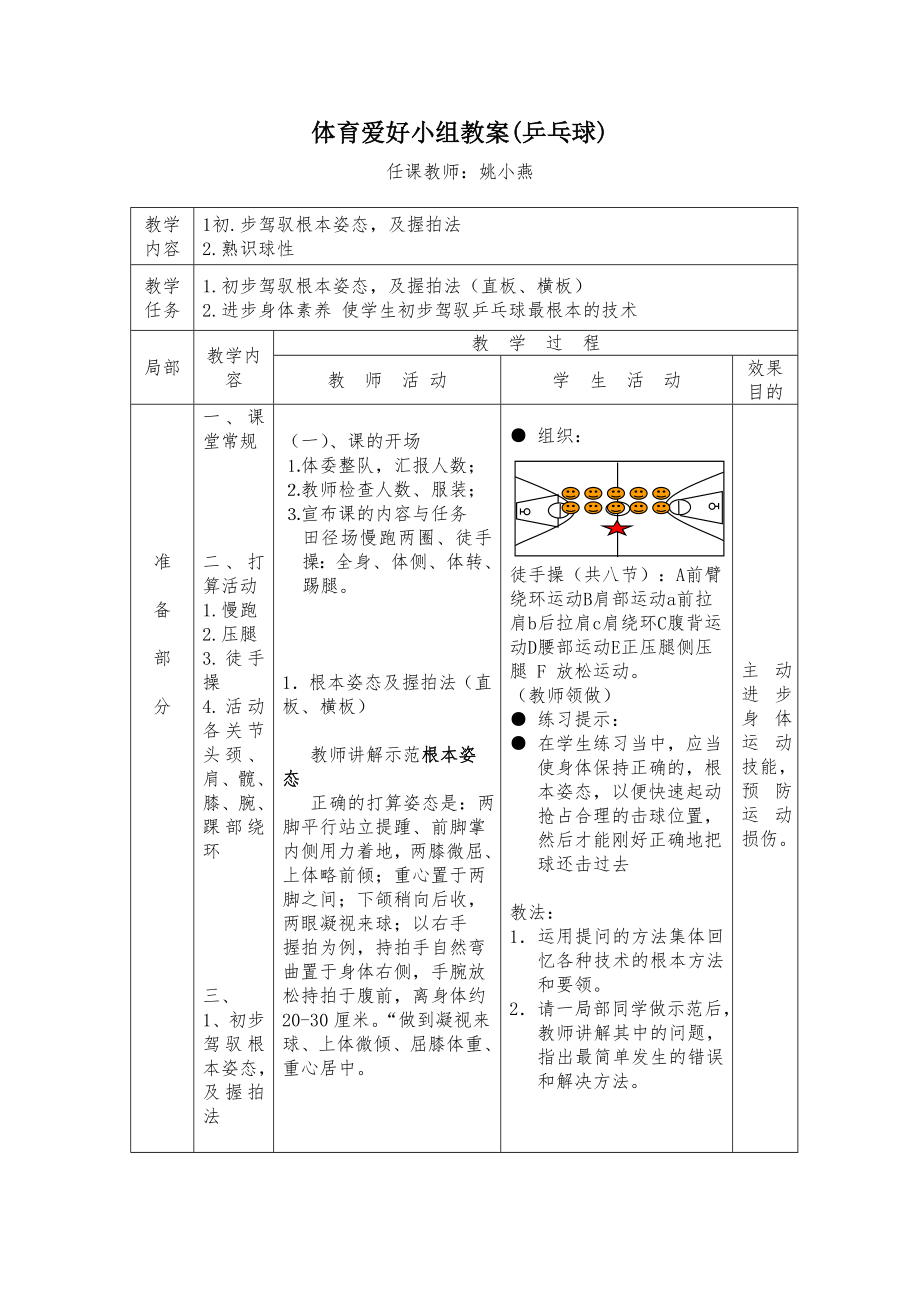 小学乒乓球课教案.docx_第2页