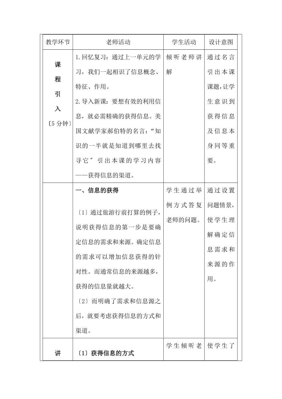 图版高中信息技术教案获取信息的渠道.docx_第2页