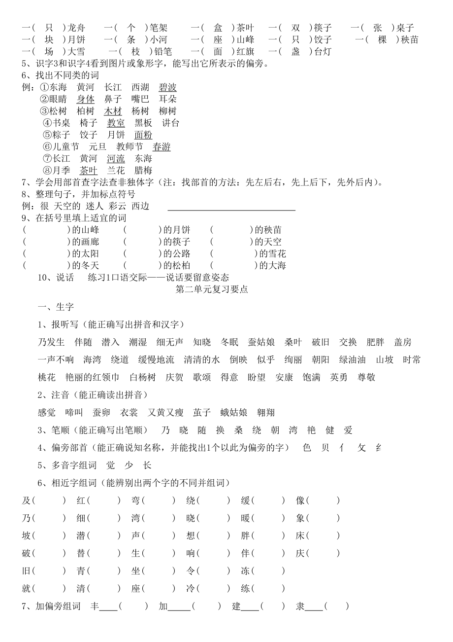 小学语文苏教版二年级下册单元知识点-(全).docx_第2页