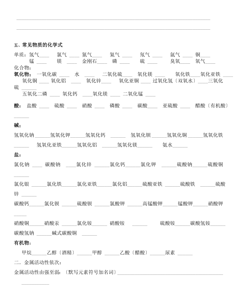 教版初中化学必背知识化学方程式填空.docx_第2页