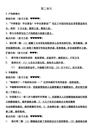 小学语文苏教版六年级下册第二单元复习资料.docx