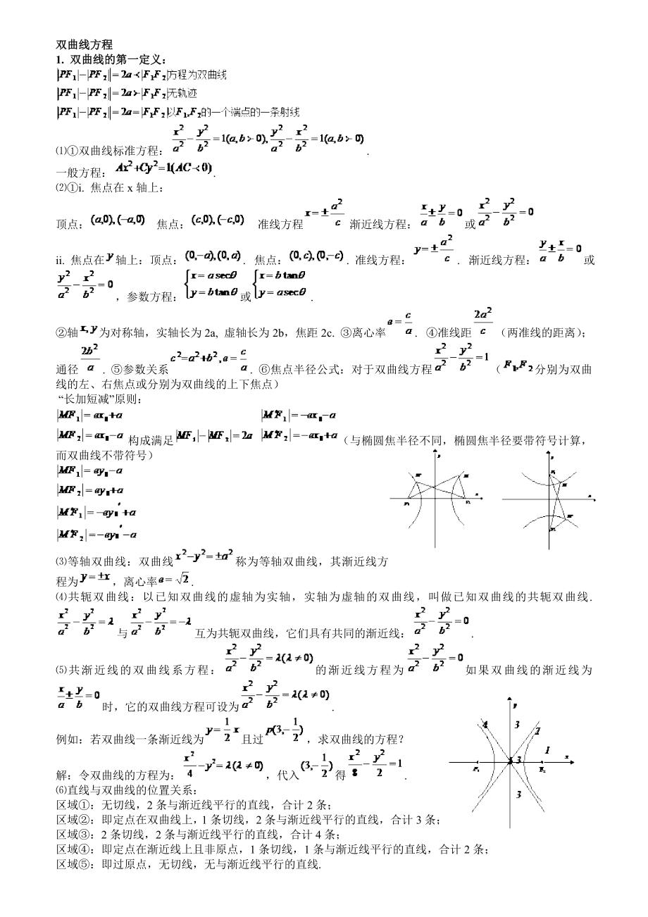 双曲线方程知识点详细总结.doc_第1页