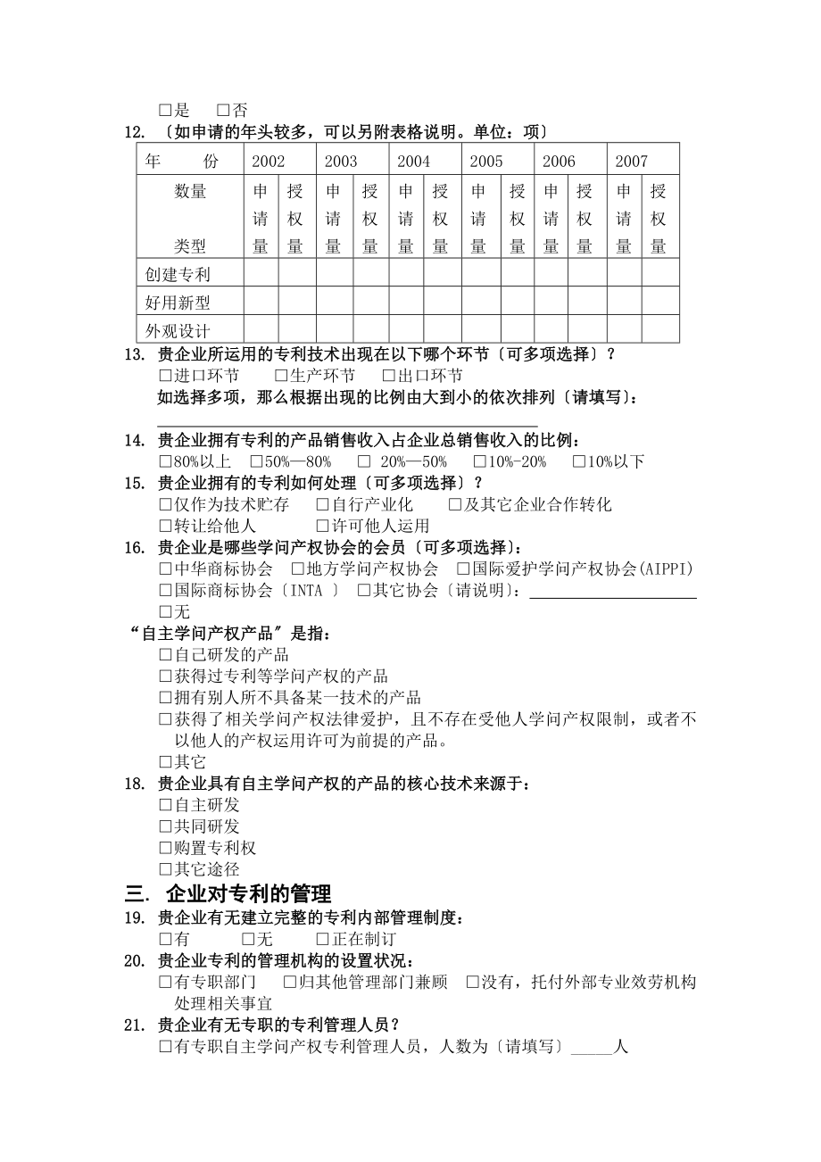 乡镇企业知识产权情况调查问卷.docx_第2页