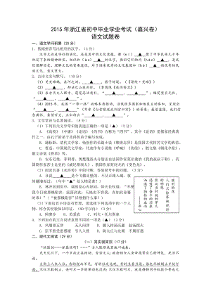 浙江省嘉兴市中考语文试题word版含答案.docx