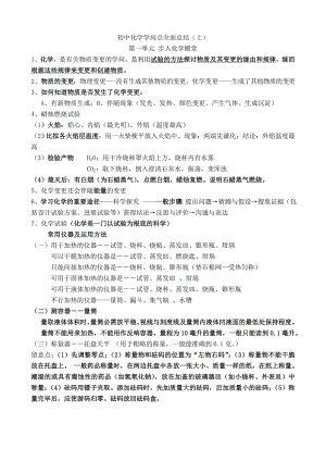 鲁教版九年级化学上册知识点总结.docx