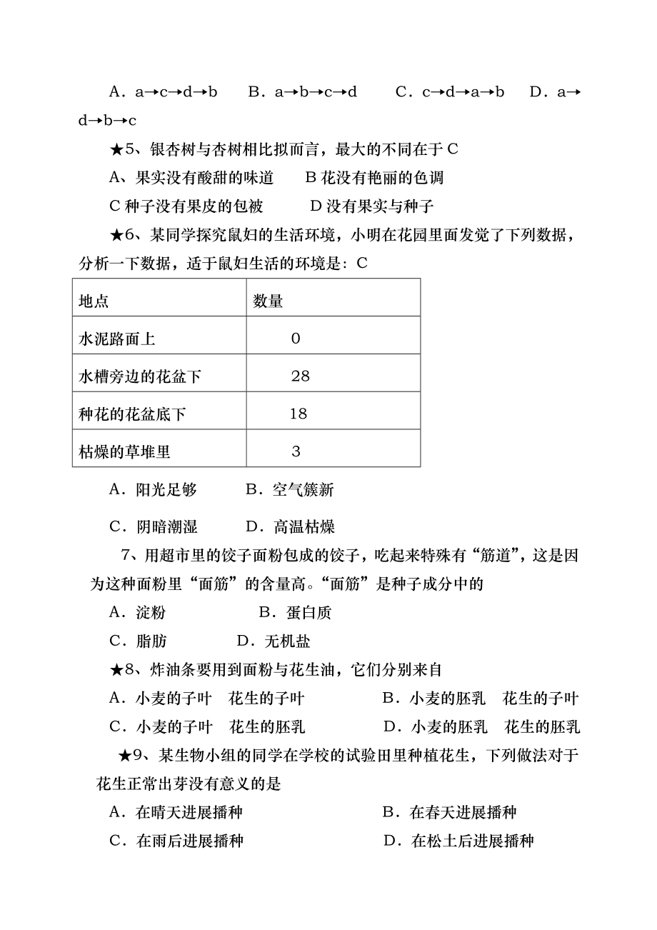 新人教版生物中考模拟试题及复习资料.docx_第2页