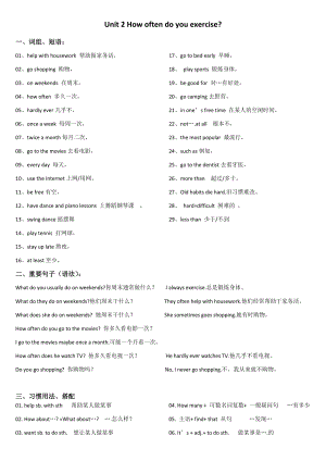 人教版英语八年级上册第二单元短语语法知识点总结.doc