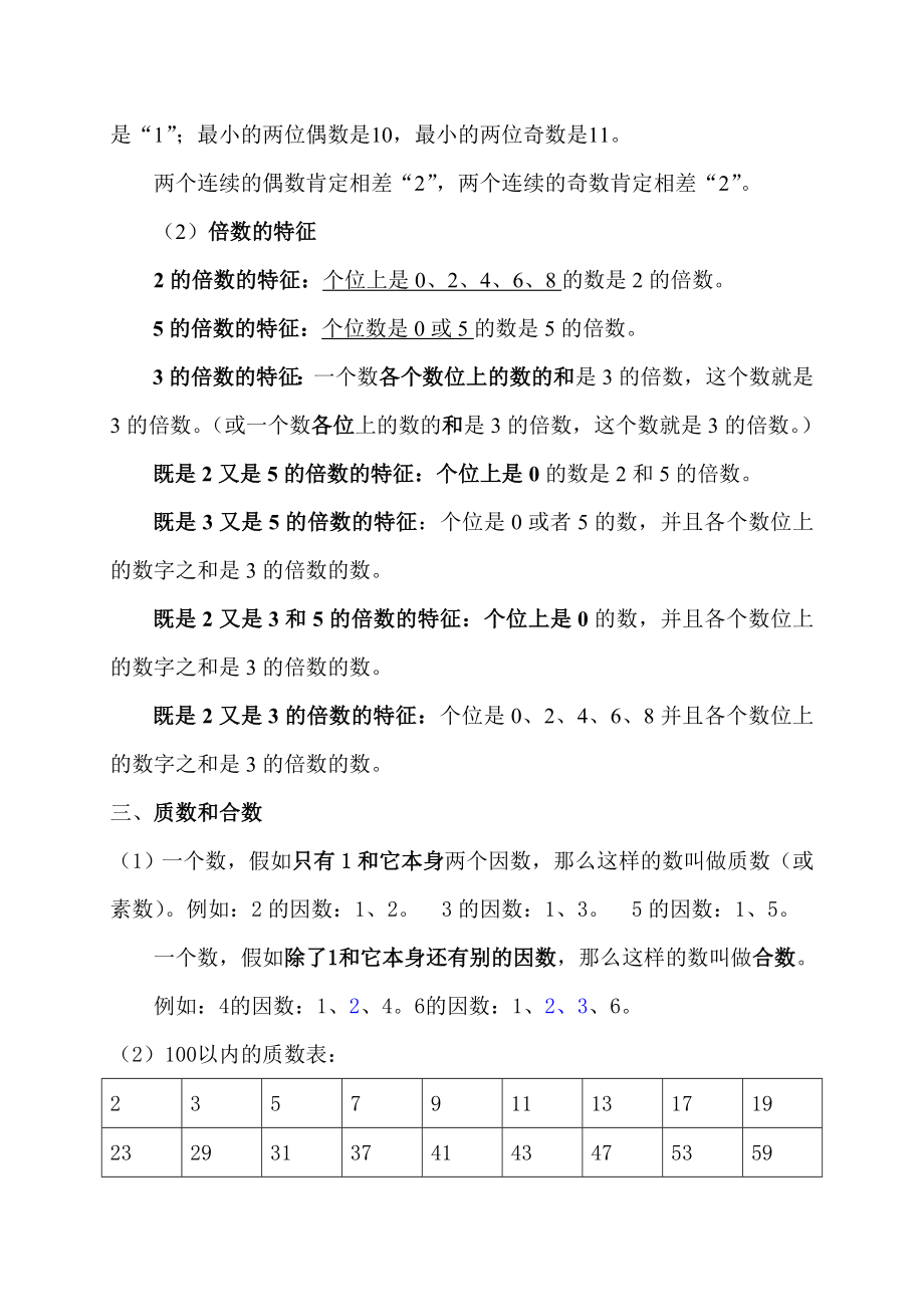 五年级数学下册第二单元因数与倍数知识点归纳1.docx_第2页