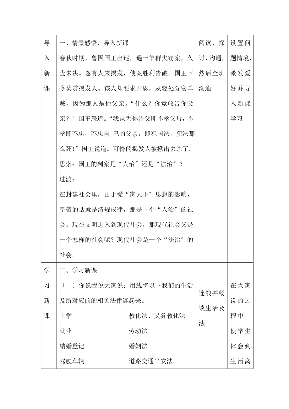 年级政治-第六课-认识依法治国教案-苏教版.docx_第2页