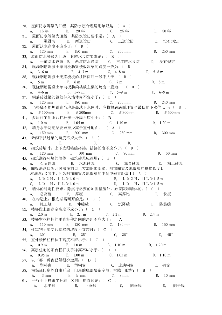 土建施工员基础知识试题库.docx_第2页