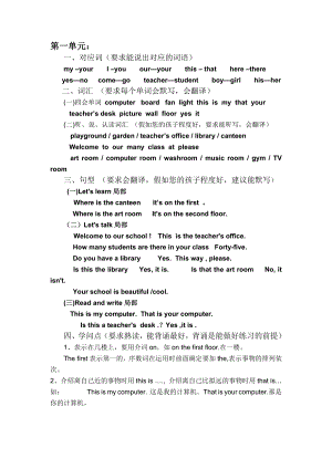 四年级下册英语知识点unit1.docx