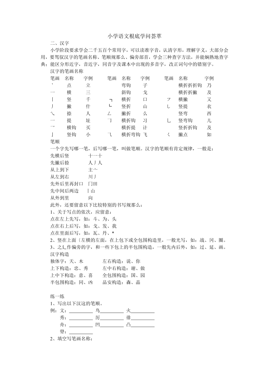 小学语文基础知识荟萃汉字.docx_第1页