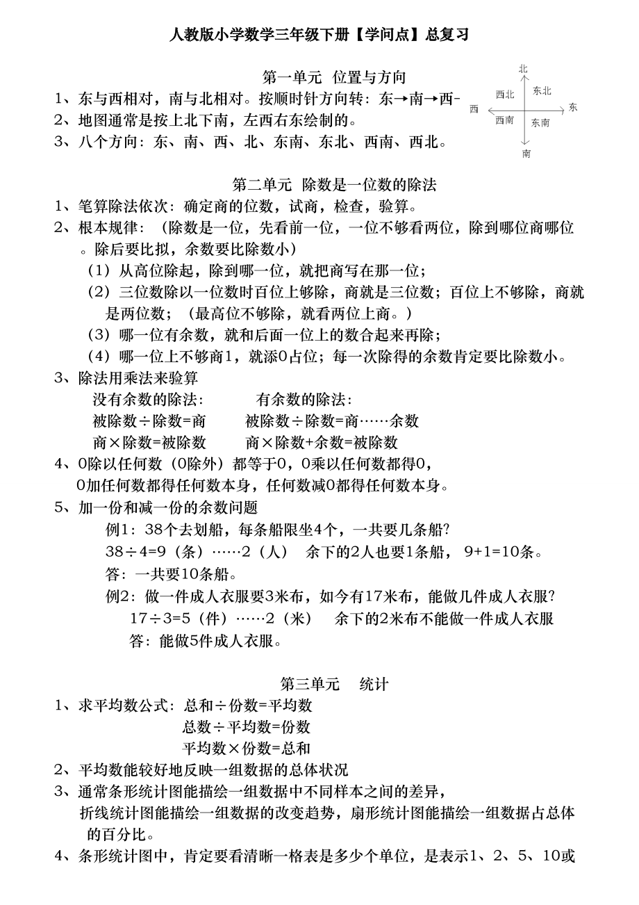 小学数学三到六年级知识点汇总.docx_第1页