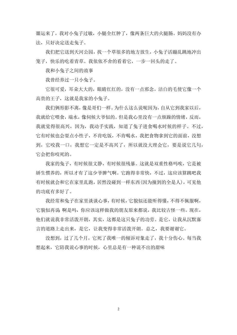 【我和小兔子之间的趣事】我和小兔子的趣事.docx_第2页