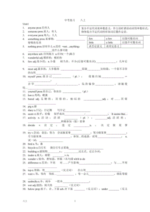 中考英语复习人教版八年级英语上册.docx