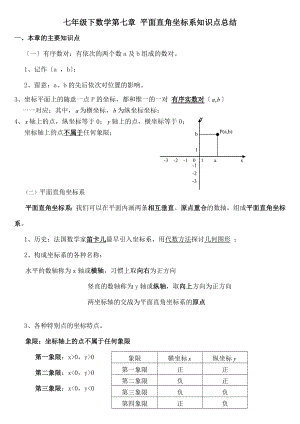 年级下数学第七章-平面直角坐标系知识点总结.docx