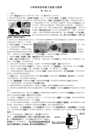 小学科学四年级下册教科版实验操作和知识点省抽考的复习资料.docx