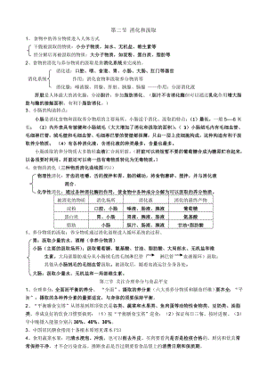 新人教版七年级下册生物每课知识点总结(更正版)(有).docx