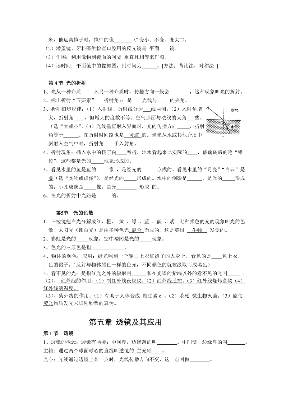 新人教版八年级上册物理知识点梳理第四章第五章知识点1.docx_第2页