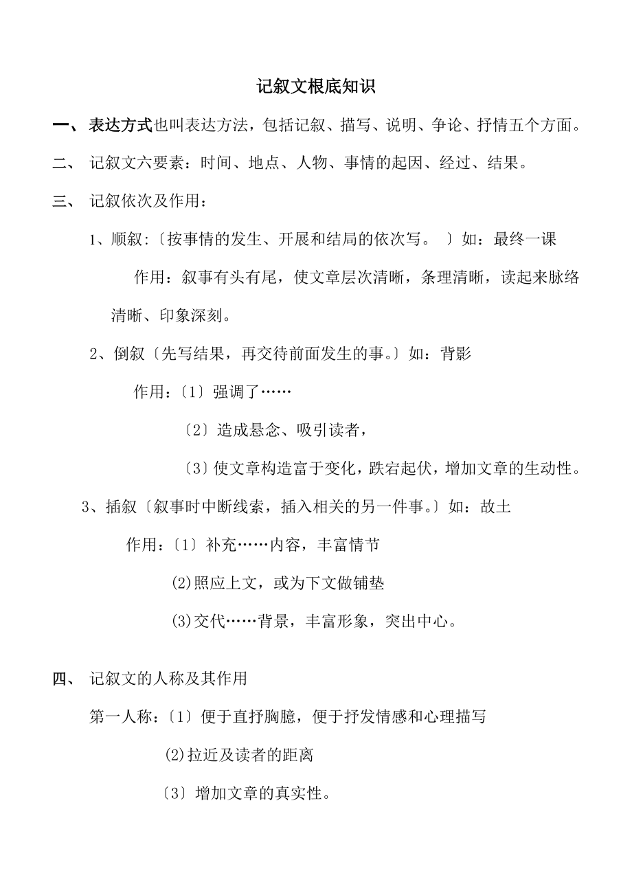 考记叙文知识点(全).docx_第1页