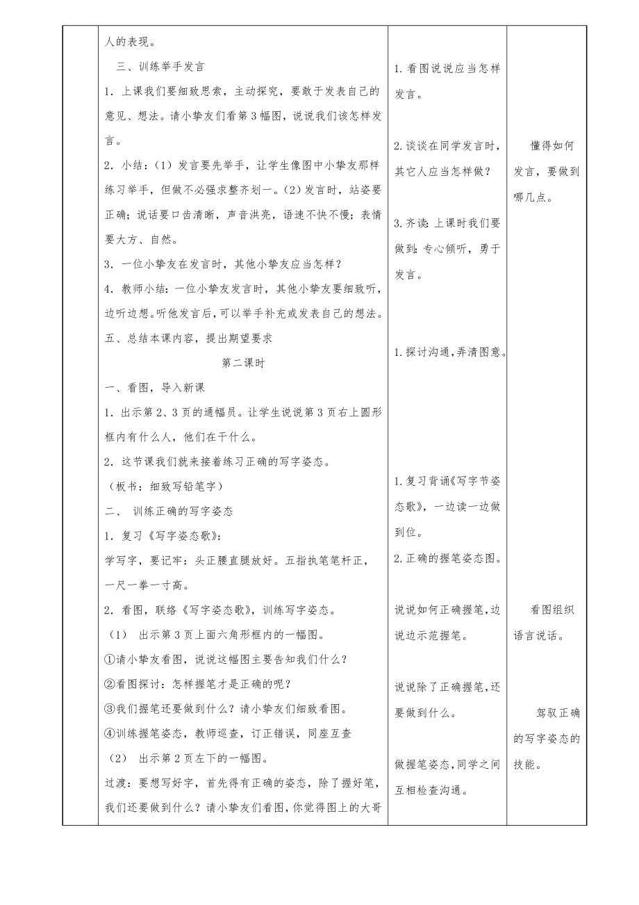 苏教版小学语文一年级下册表格式教案1.docx_第2页