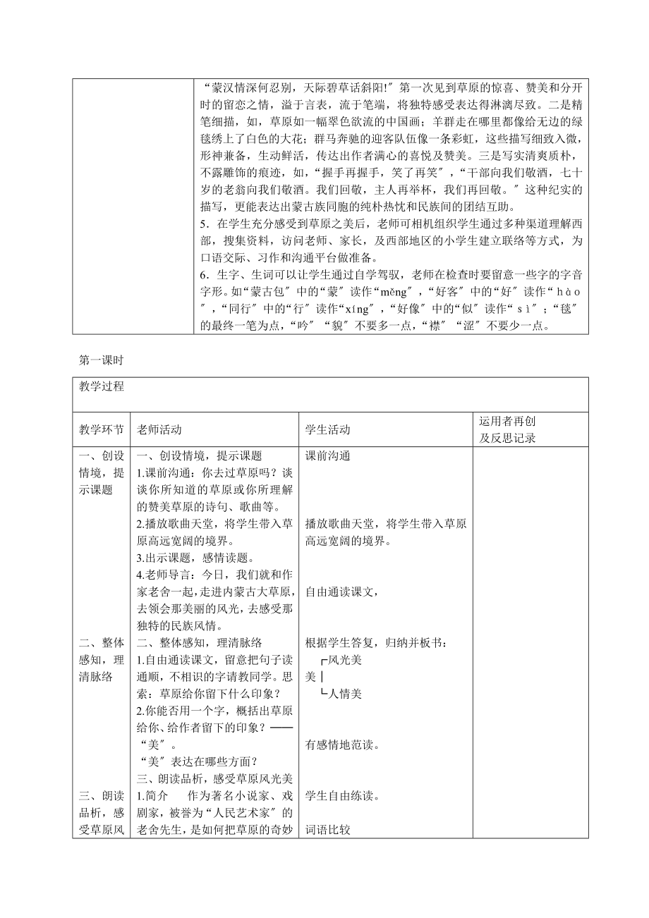 五年级下册语文集体备课教学案全册表格式.docx_第2页