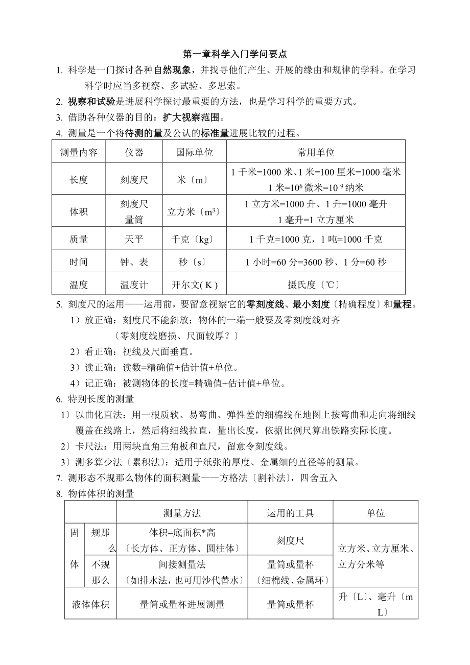 七年级上册科学第一章知识点.docx_第1页