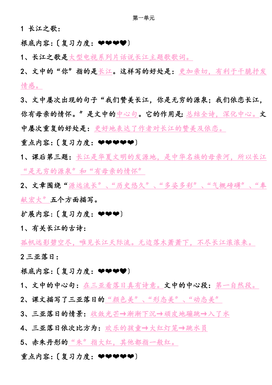 小学语文苏教版六年级下册全册复习资料DOC.docx_第1页