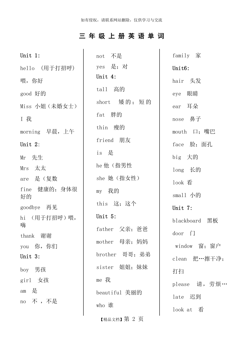 上教版(牛津)三年级上册英语单词表打印版.doc_第2页