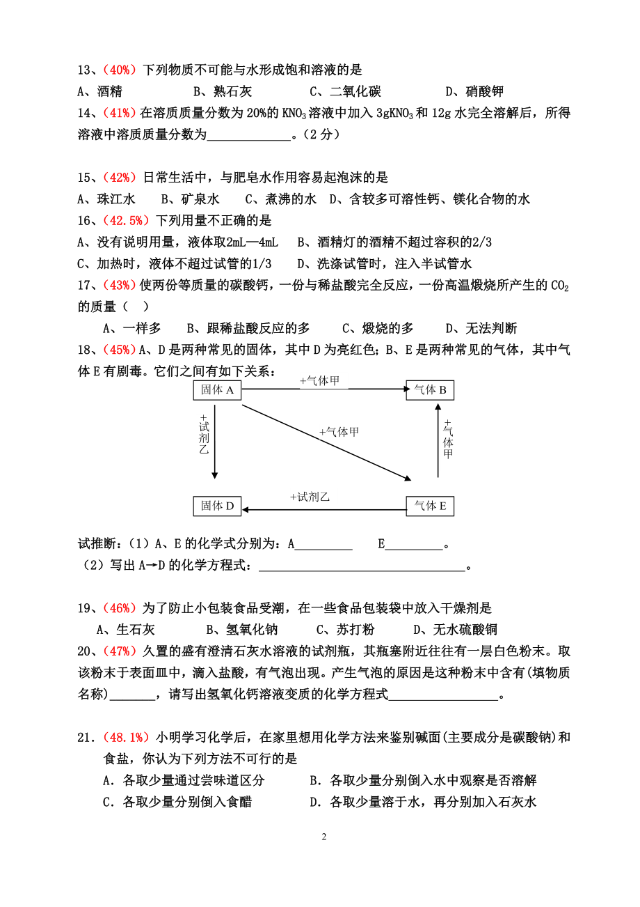 中考化学经典易错题及答案解析.doc_第2页