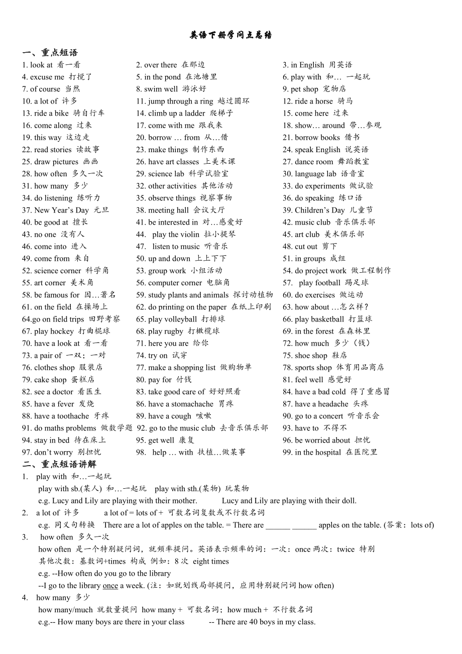 小学五年级英语下册知识点归纳总结已用1.docx_第1页