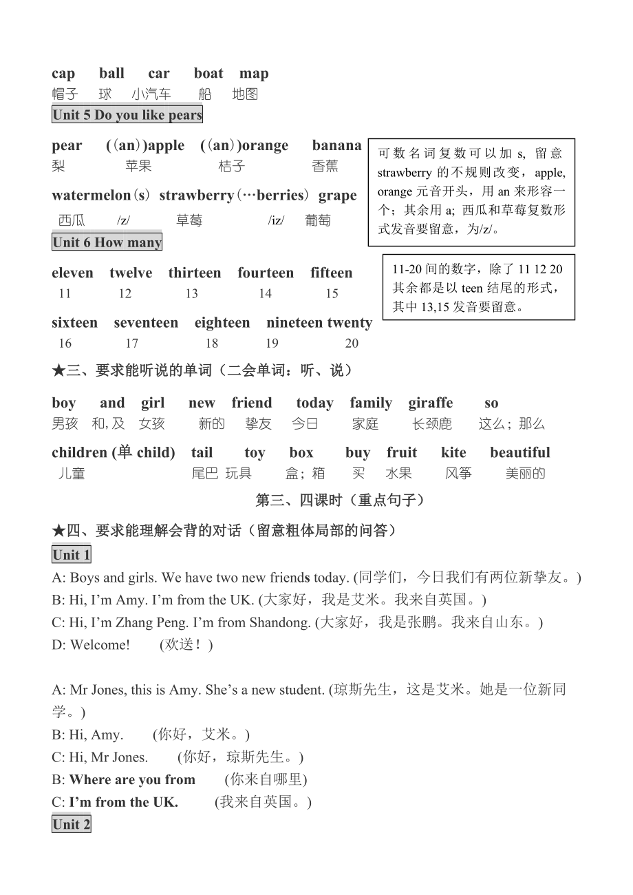 新PEP小学英语三年级下册总复习教案1.docx_第2页