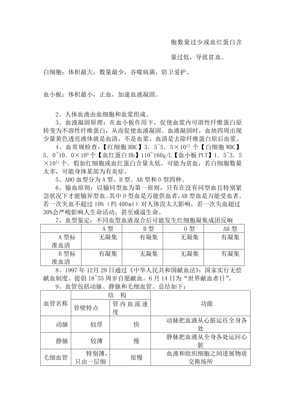 七年级生物下册410人体内的物质运输和能量供给复习教案苏教版.docx_第2页