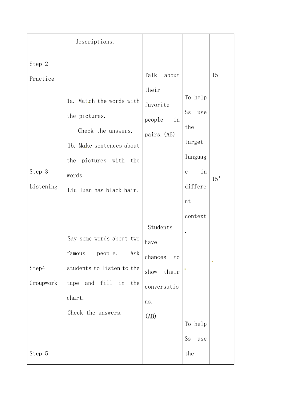 七年级英语下册Unit9WhatdoeshelooklikeSectionB1a1e教案人教新目标版.docx_第2页