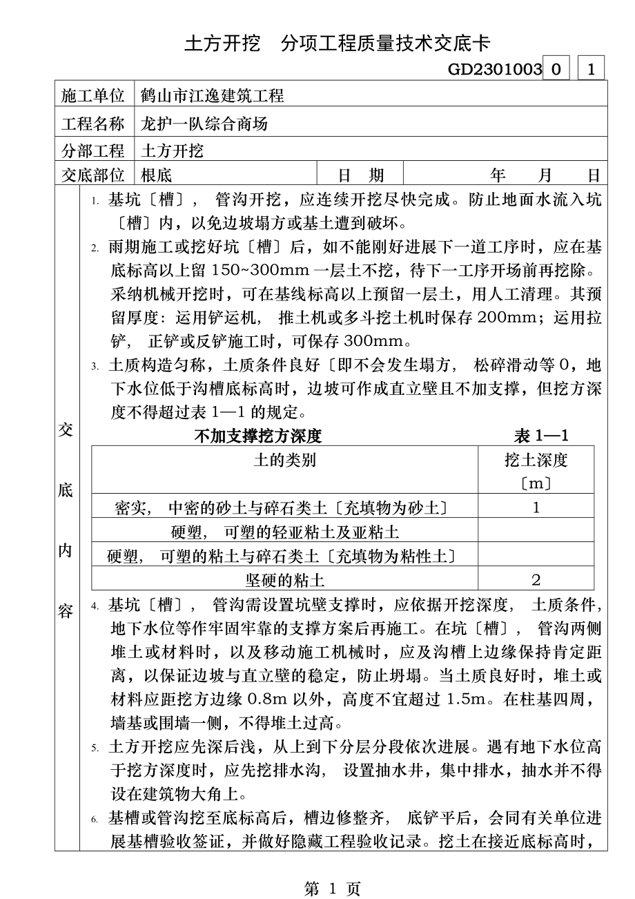 全套分项工程质量技术交底卡.docx_第1页