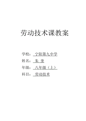 劳动技术教案汇总1.docx