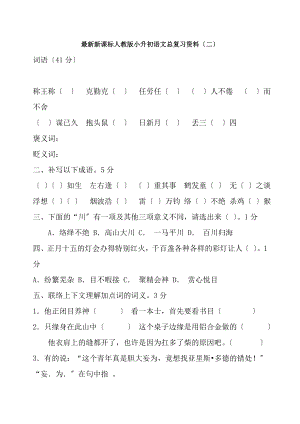 新课标人教版小升初语文总复习资料分析.docx