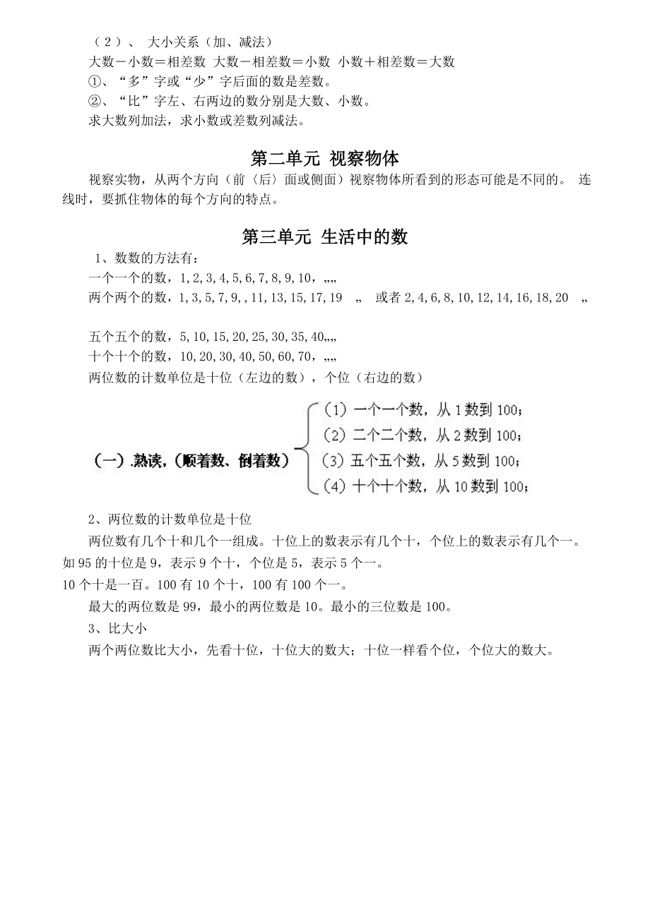 新北师大版一年级下册数学知识点1.docx_第2页