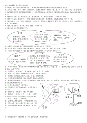 三年级上册浙江科学整理期末资料.doc