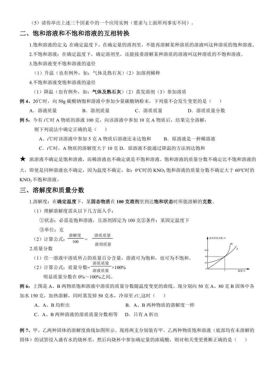 九年级化学第九章溶液知识点总结及习题.docx_第2页