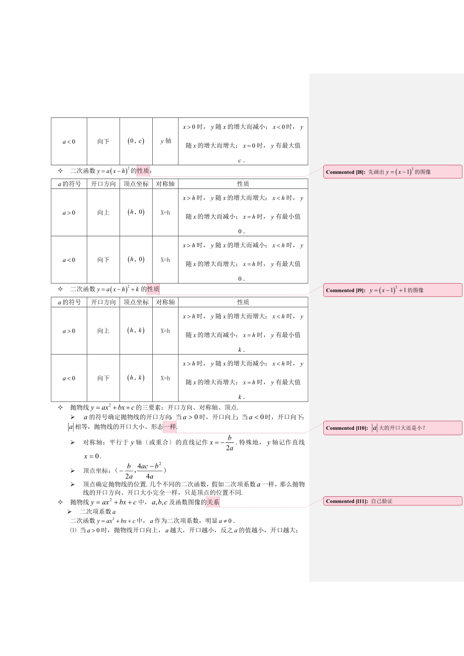 浙教版九年级上册二次函数知识点与题型总结.docx_第2页