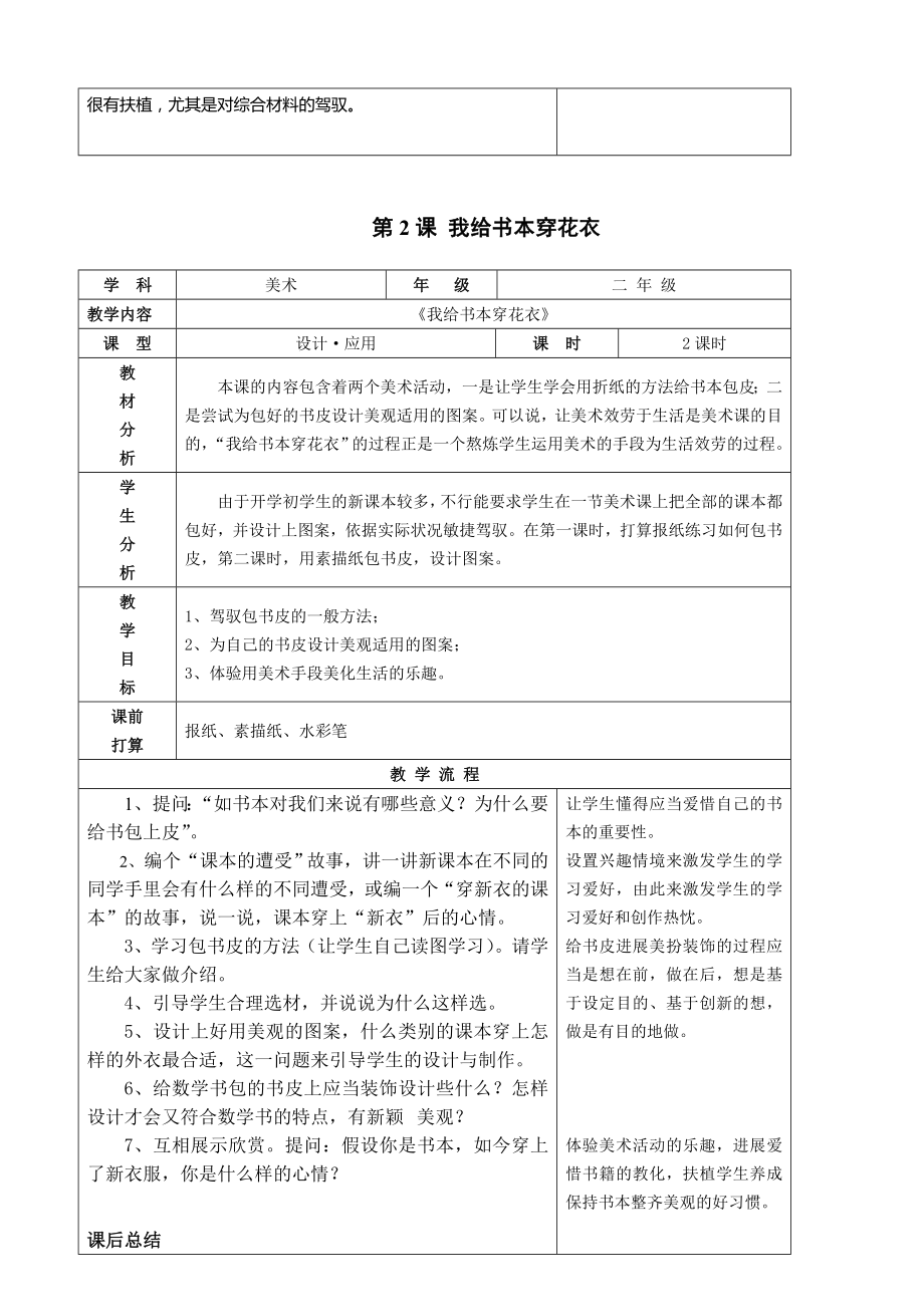 冀教版小学美术二年级上册美术教案全册1.docx_第2页