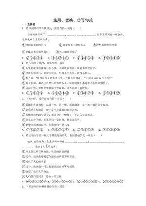 中考语文基础知识一轮复习：选用、变换、仿写句式.docx