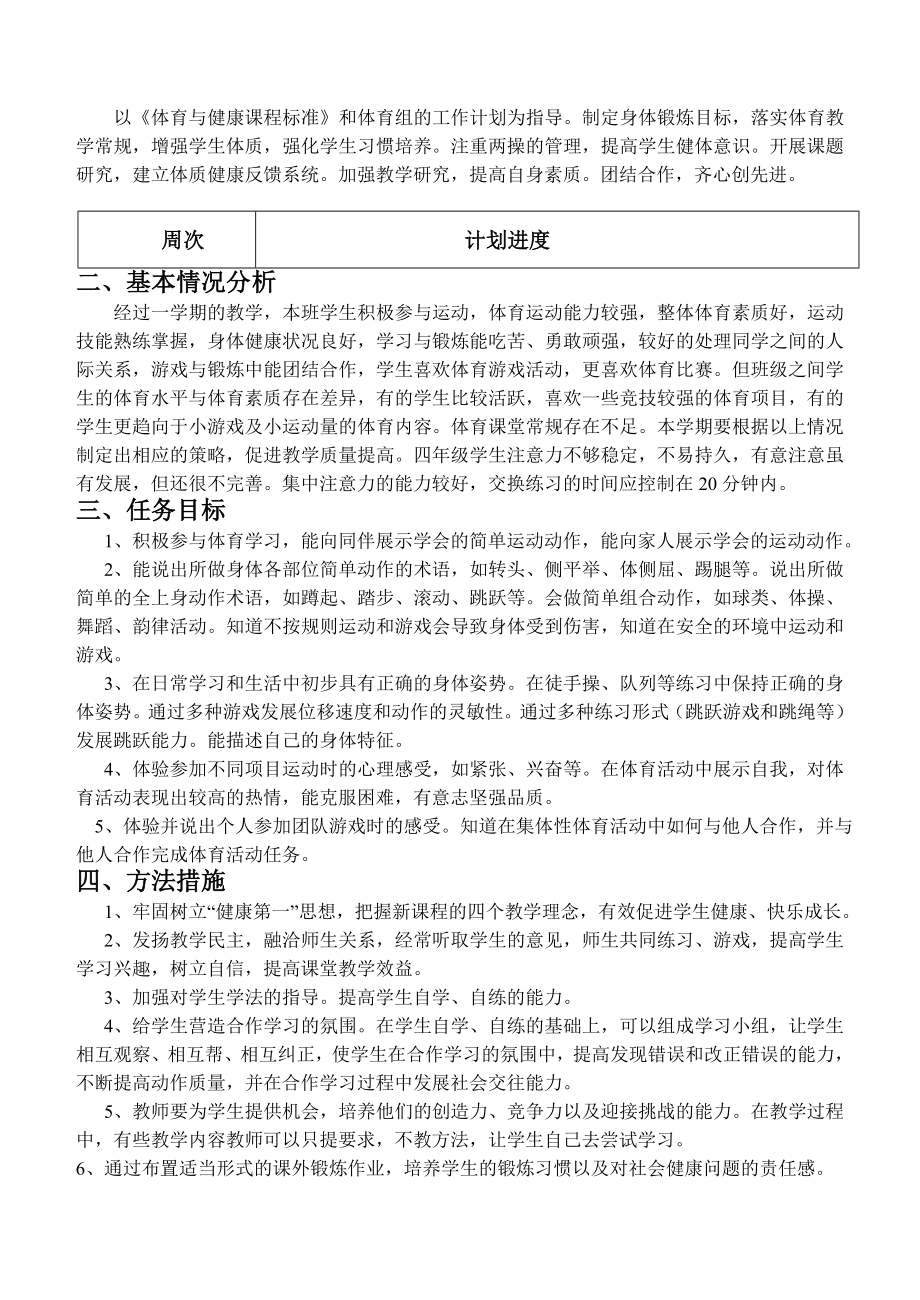 人教版小学四年级体育下册全册教案资料.doc_第2页