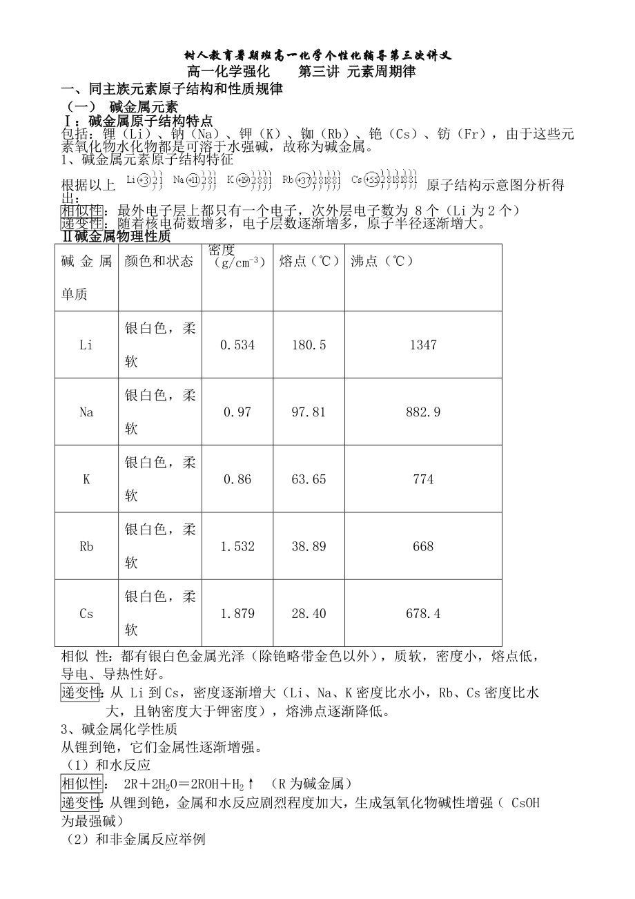 元素周期律一对一讲义.docx_第1页