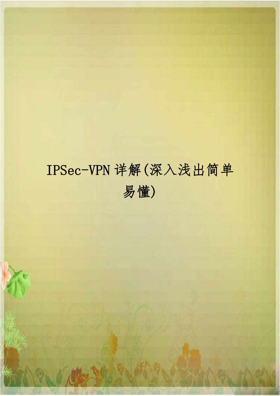 IPSec-VPN详解(深入浅出简单易懂).doc_第1页